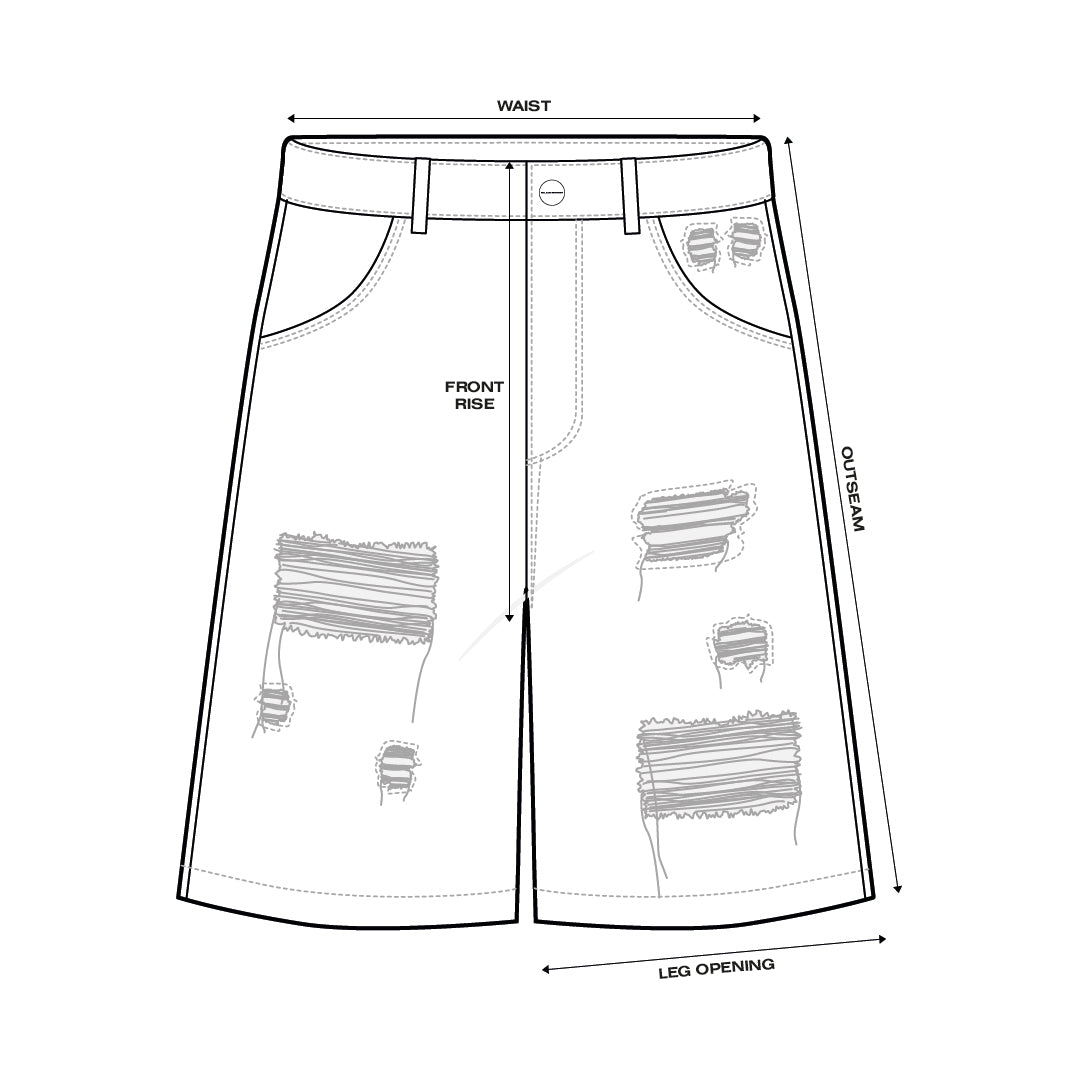 Pantalones cortos vaqueros Distressed