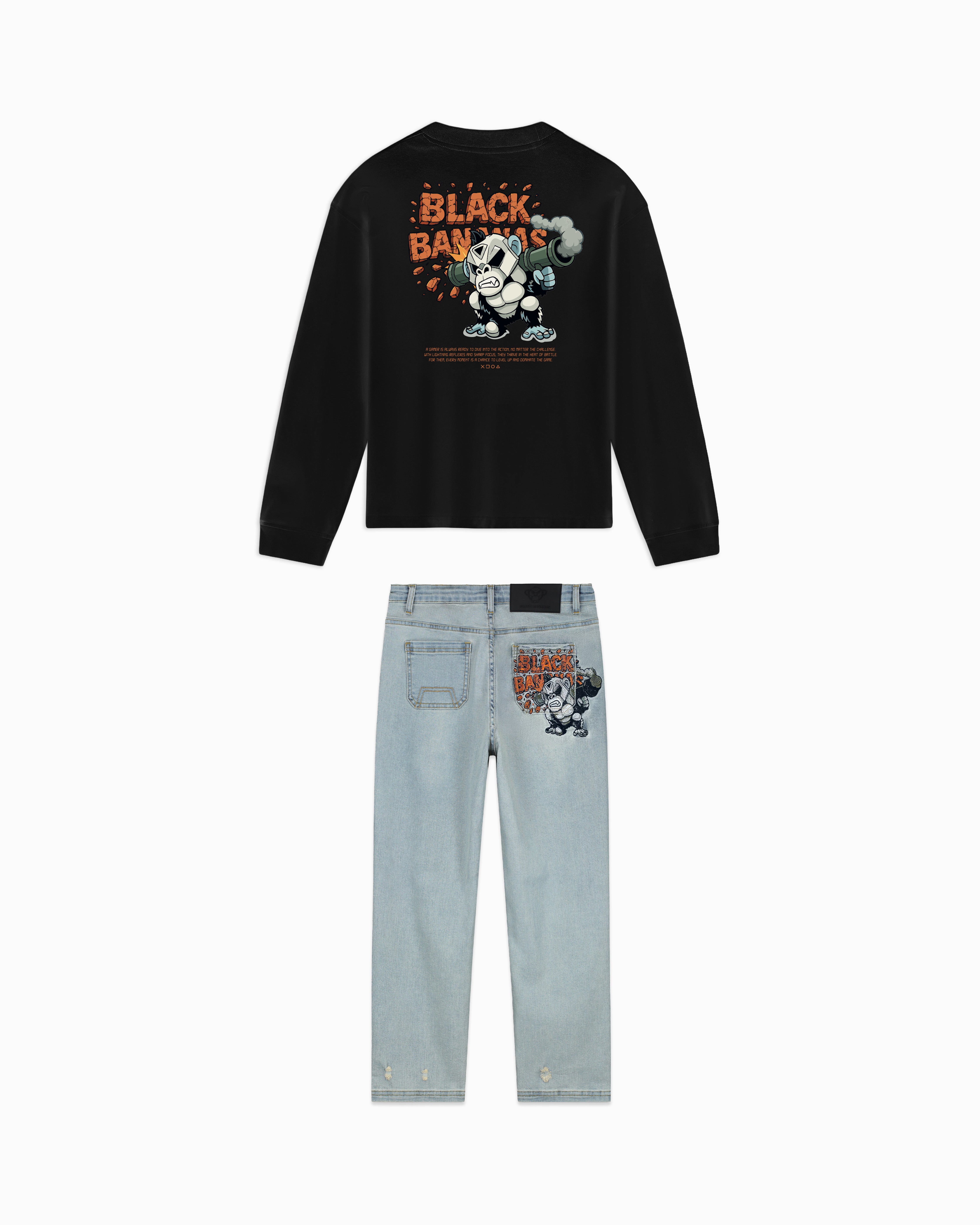 CONJUNTO MANGA LARGA INFANTIL EXPLODE | NEGRO