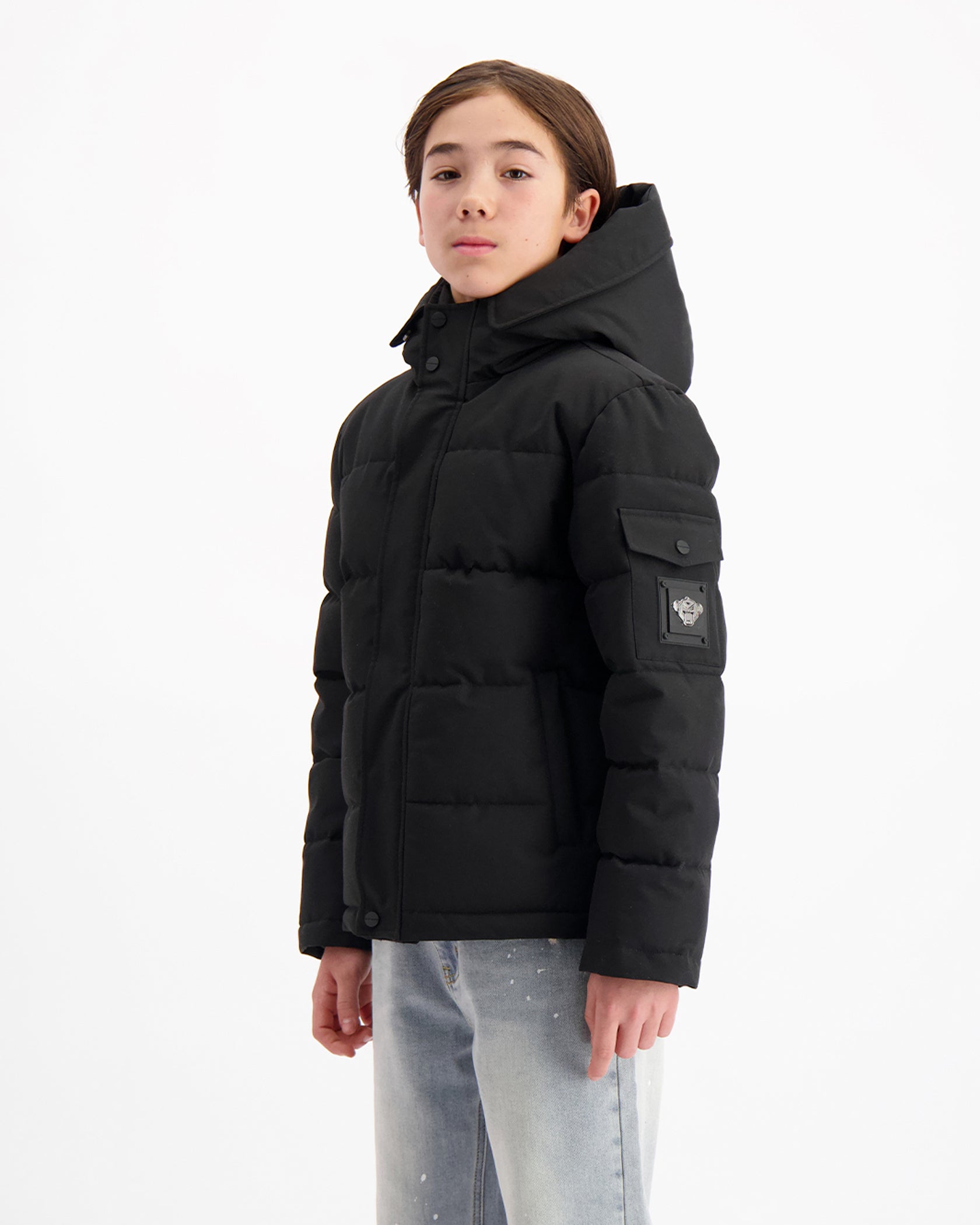 CHAQUETA DE PLATE PARA NIÑOS | NEGRA