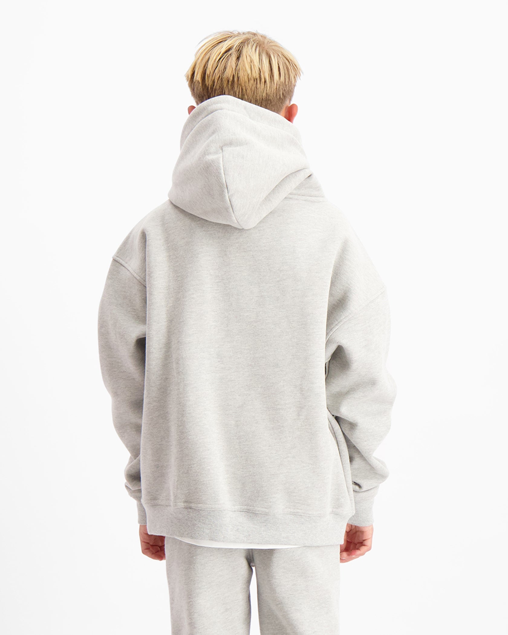 KIDS RIPPED MONOGRAM HOODIE | gris