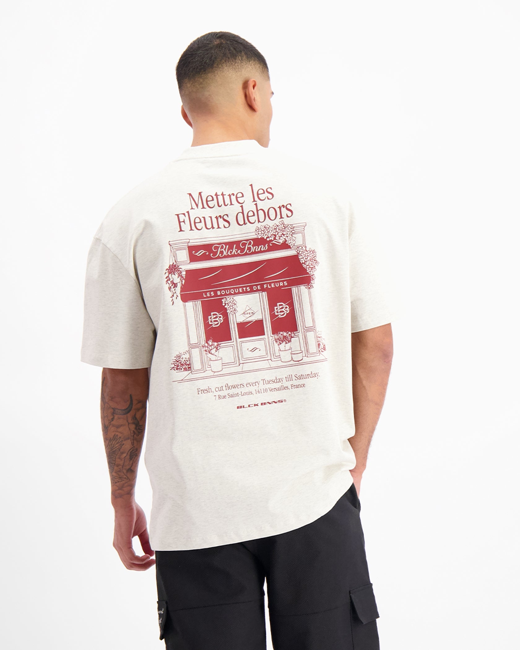 CAMISETA LES FLEURS | Beige