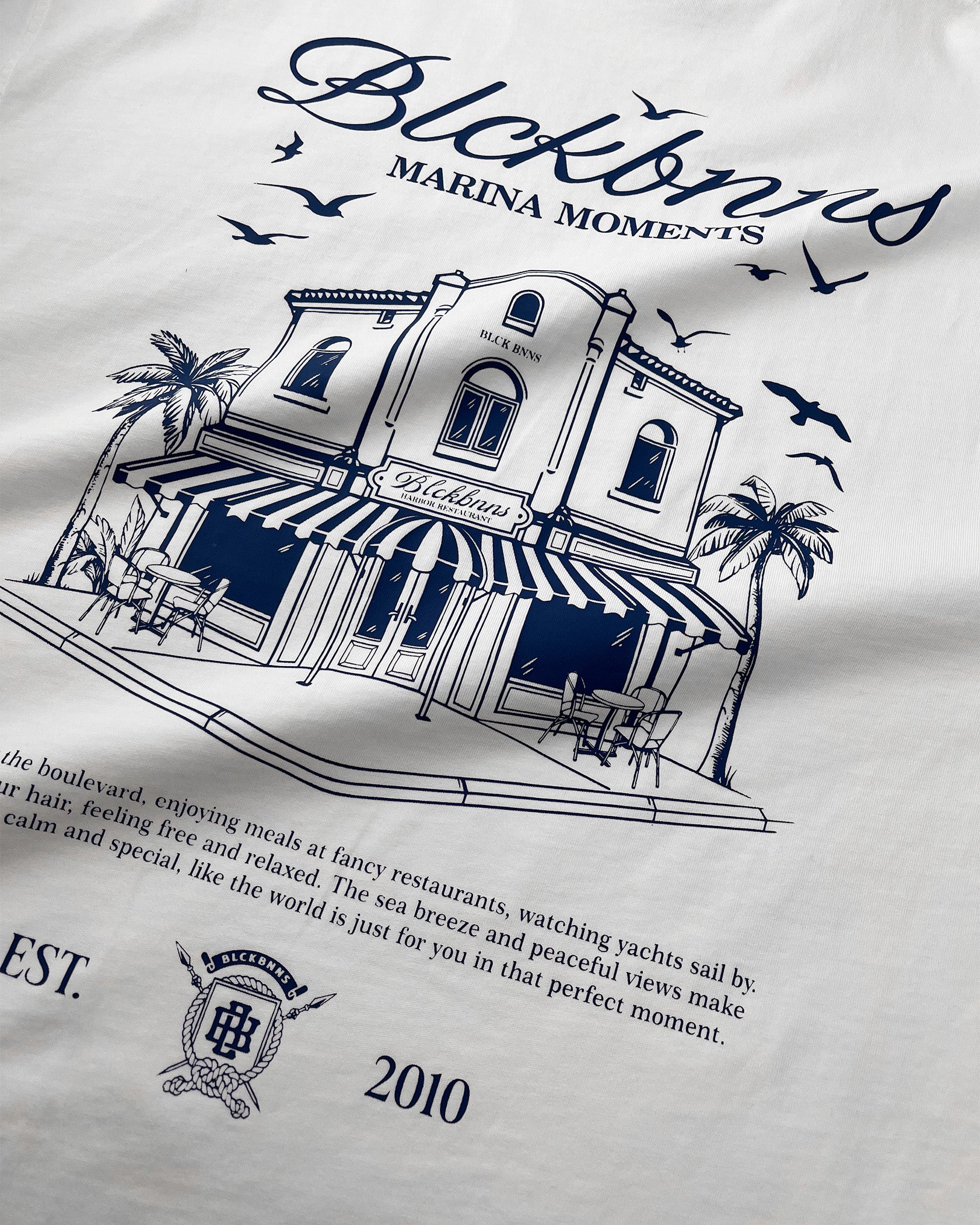 CAMISETA MARINA CLUB | Blanco hueso