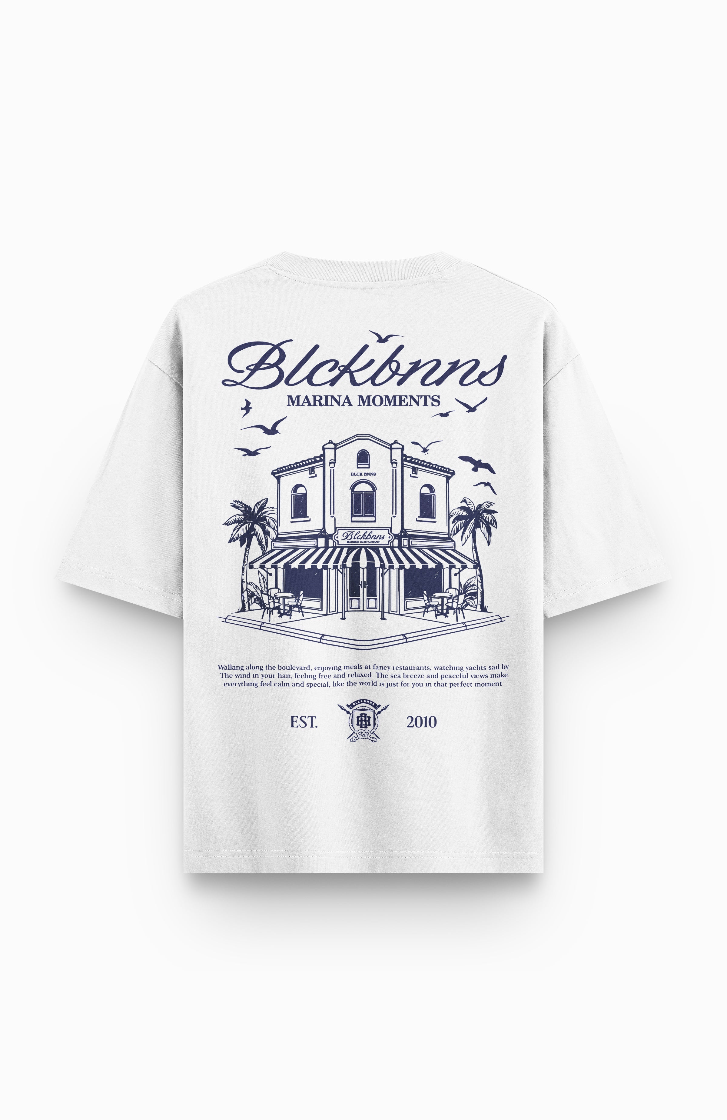 CAMISETA MARINA CLUB | Blanco hueso