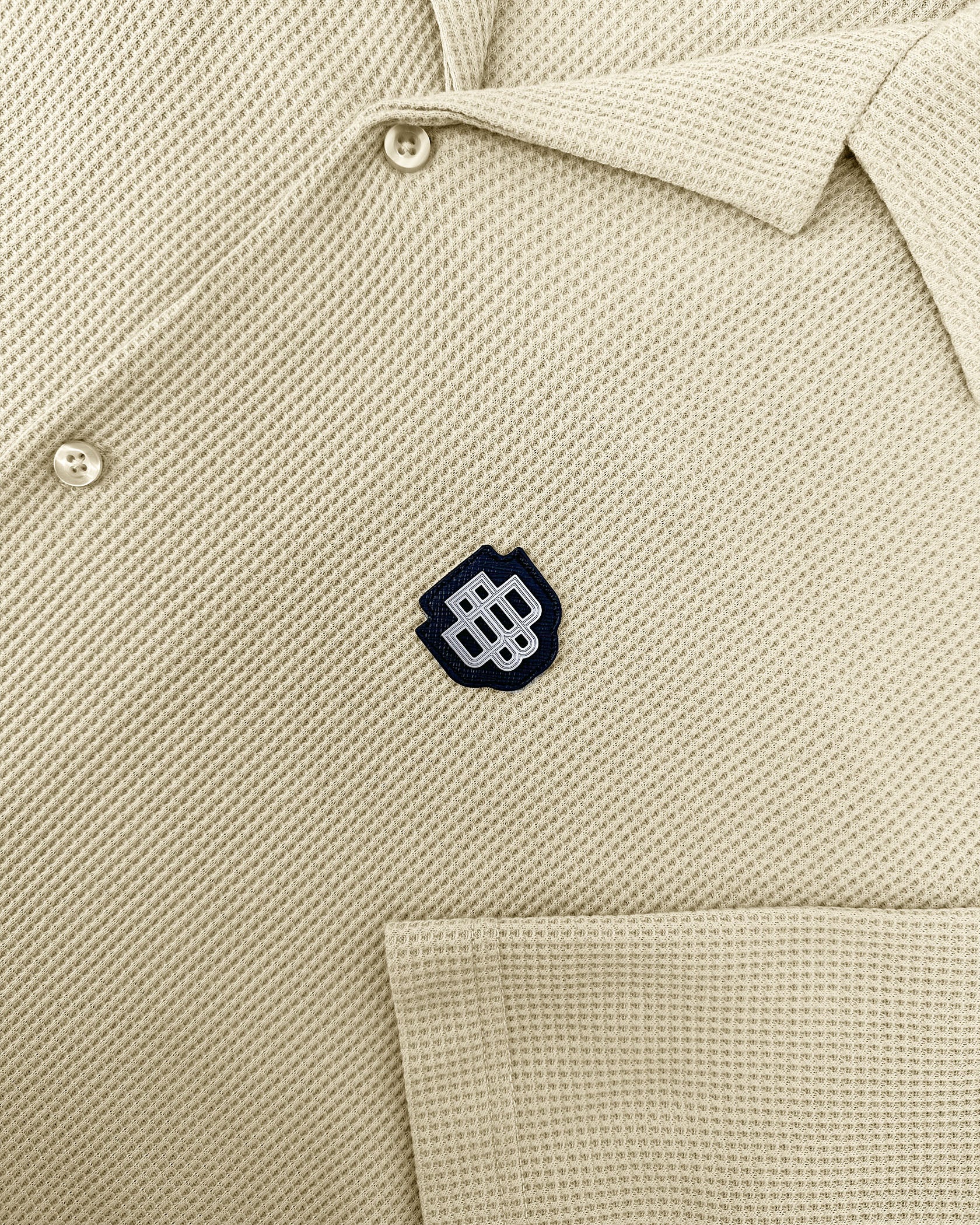 CAMISETA MONOGRAM WAFFLE | Beige