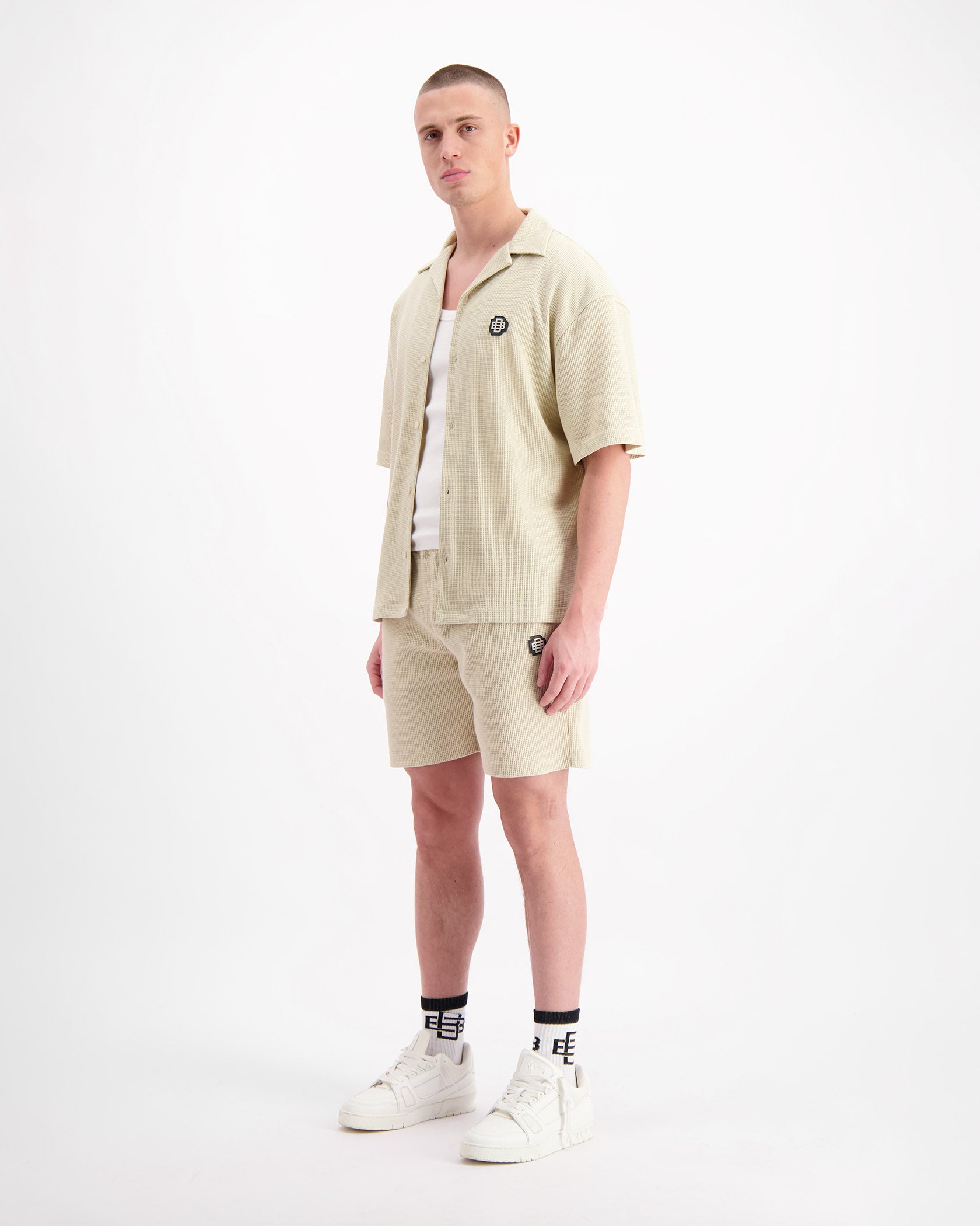 CAMISETA MONOGRAM WAFFLE | Beige