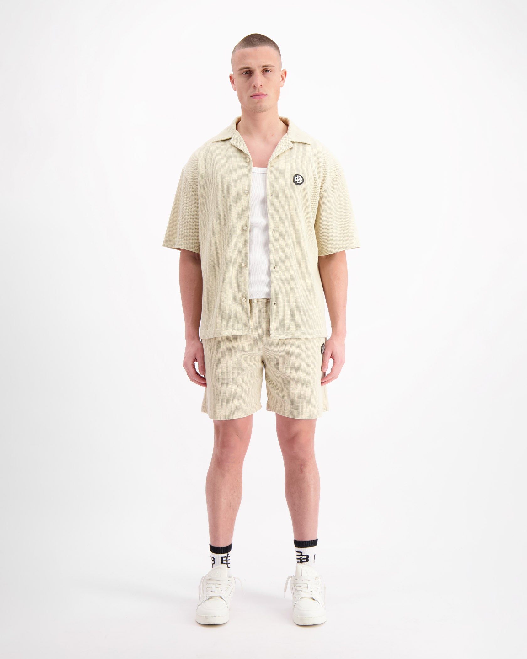 CAMISETA MONOGRAM WAFFLE | Beige