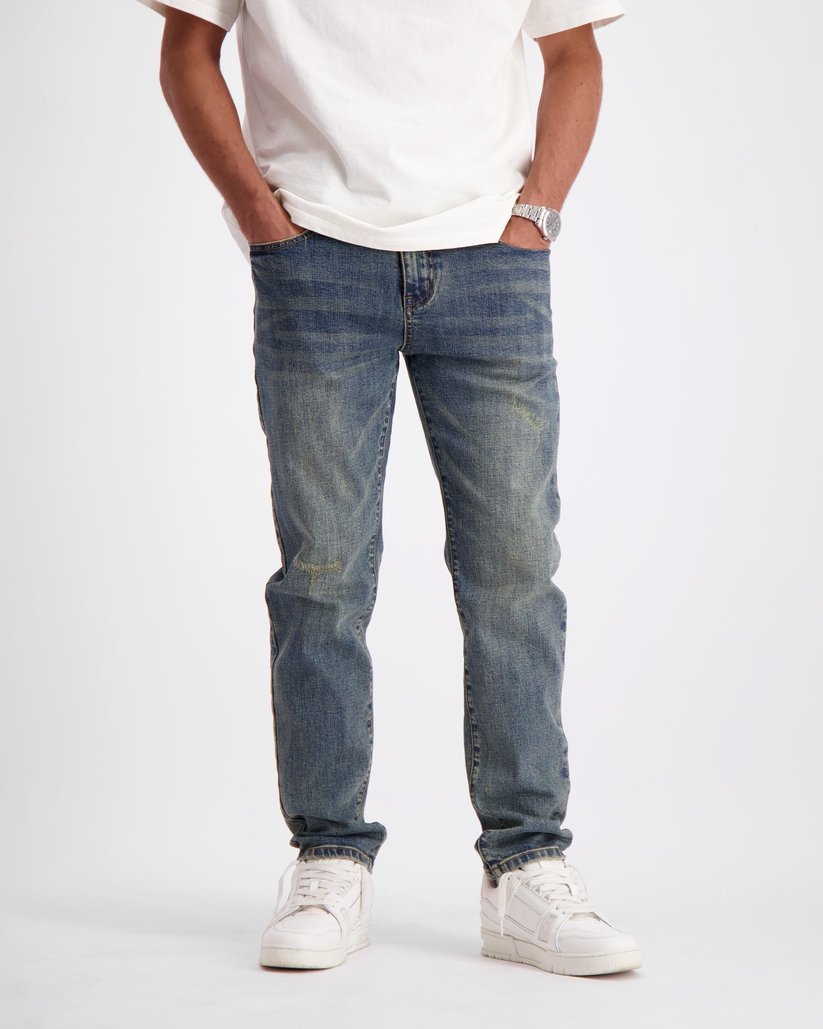 DENIM SLIM DE BORDE SUAVE | Azul