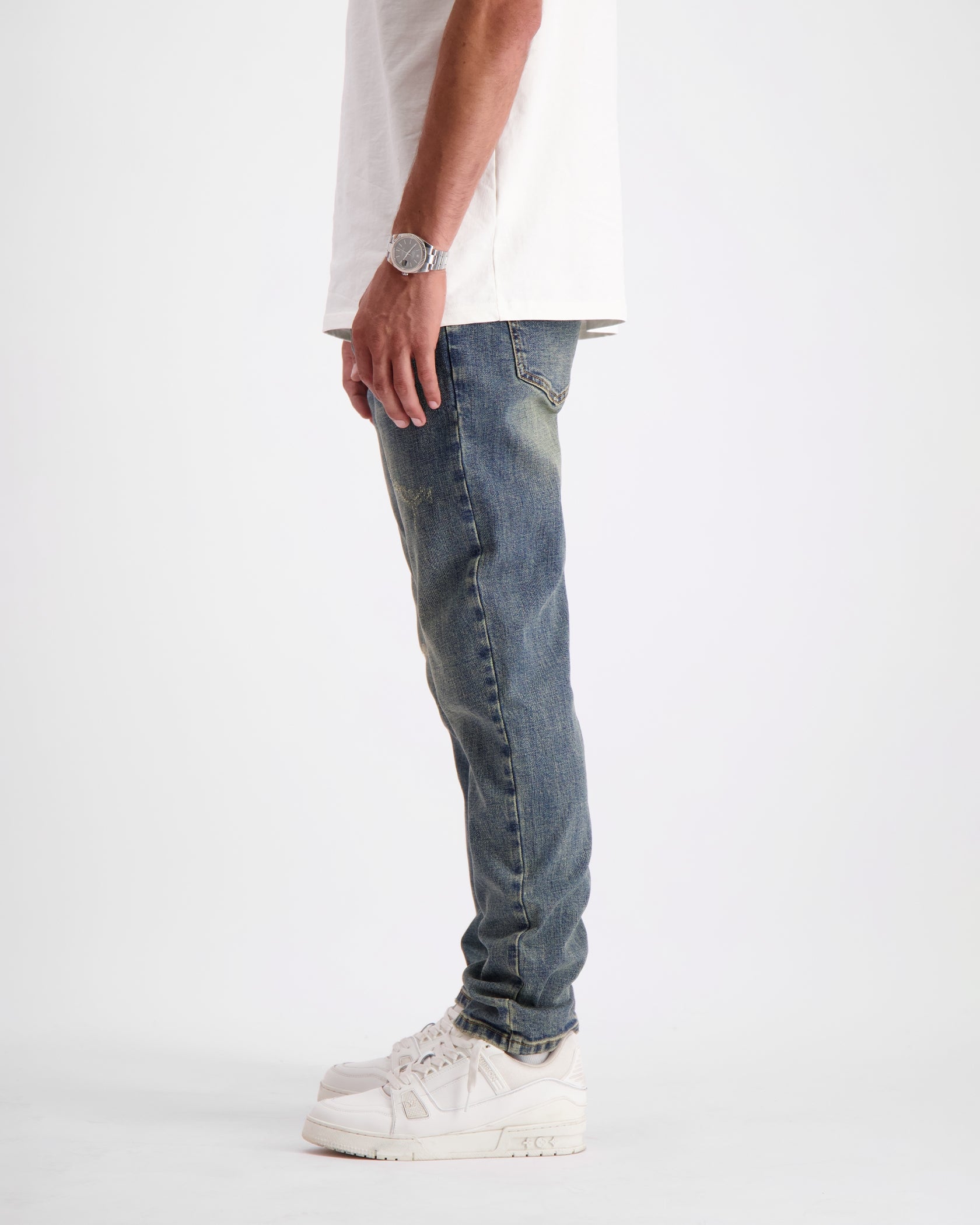 DENIM SLIM DE BORDE SUAVE | Azul