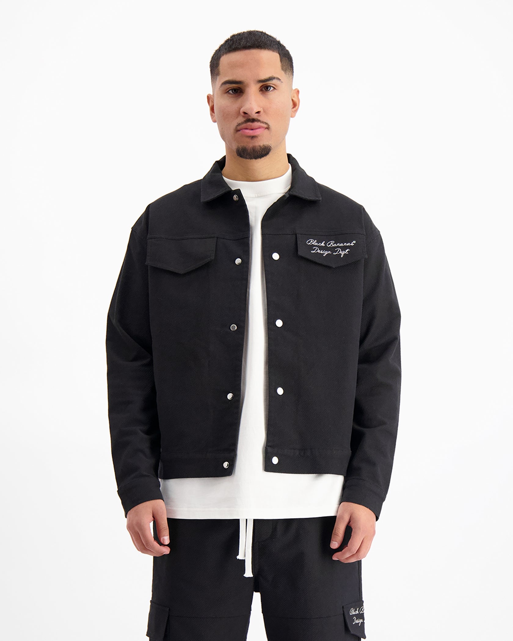CHAQUETA TWILL RIPPED | Negro