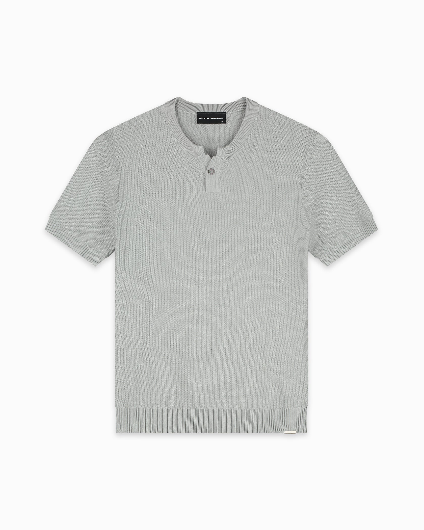 WAFLE KNIT HENLEY | gris