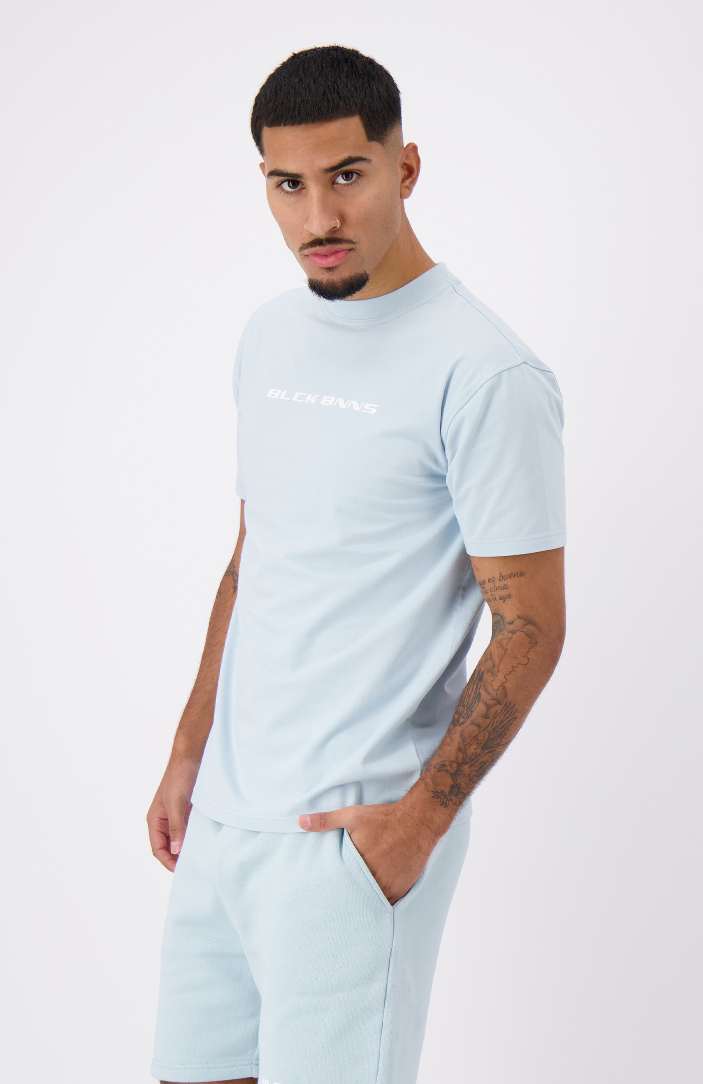 CURSIVE SCRIPT Camiseta | Azul hielo