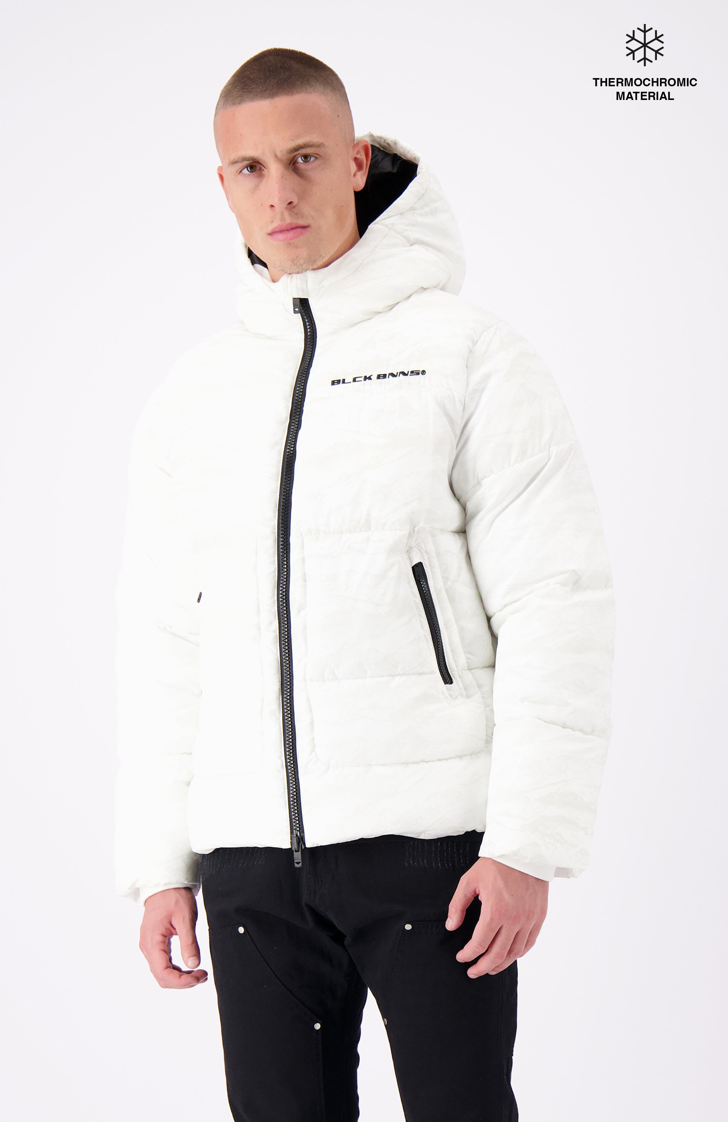 BLOCK FREEZE PUFFER JACKET | Blanco