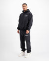 sudadera lavada con cepillo negro