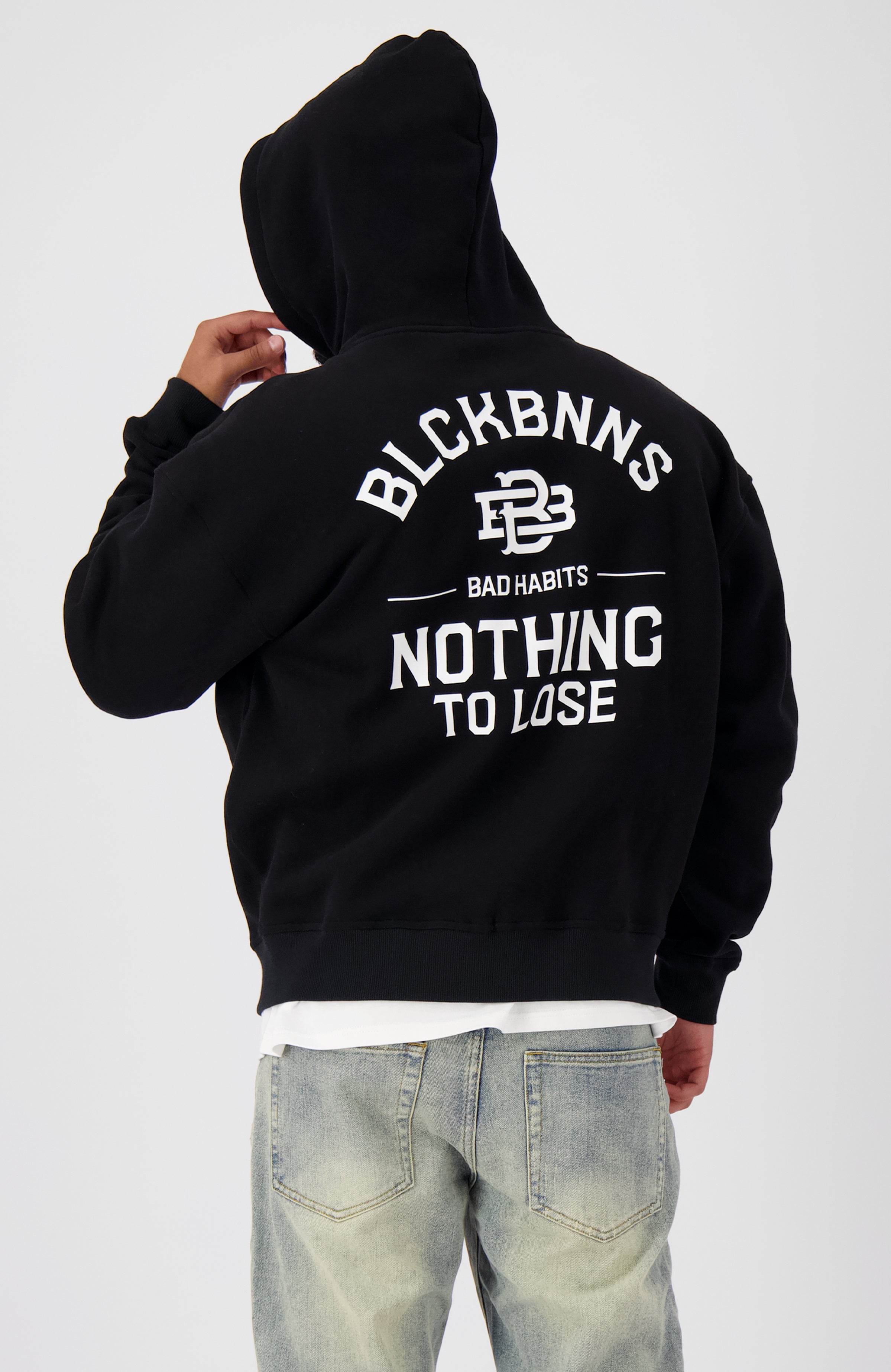 BAD HABITS SUDADERA CON CREMALLERA | Negra