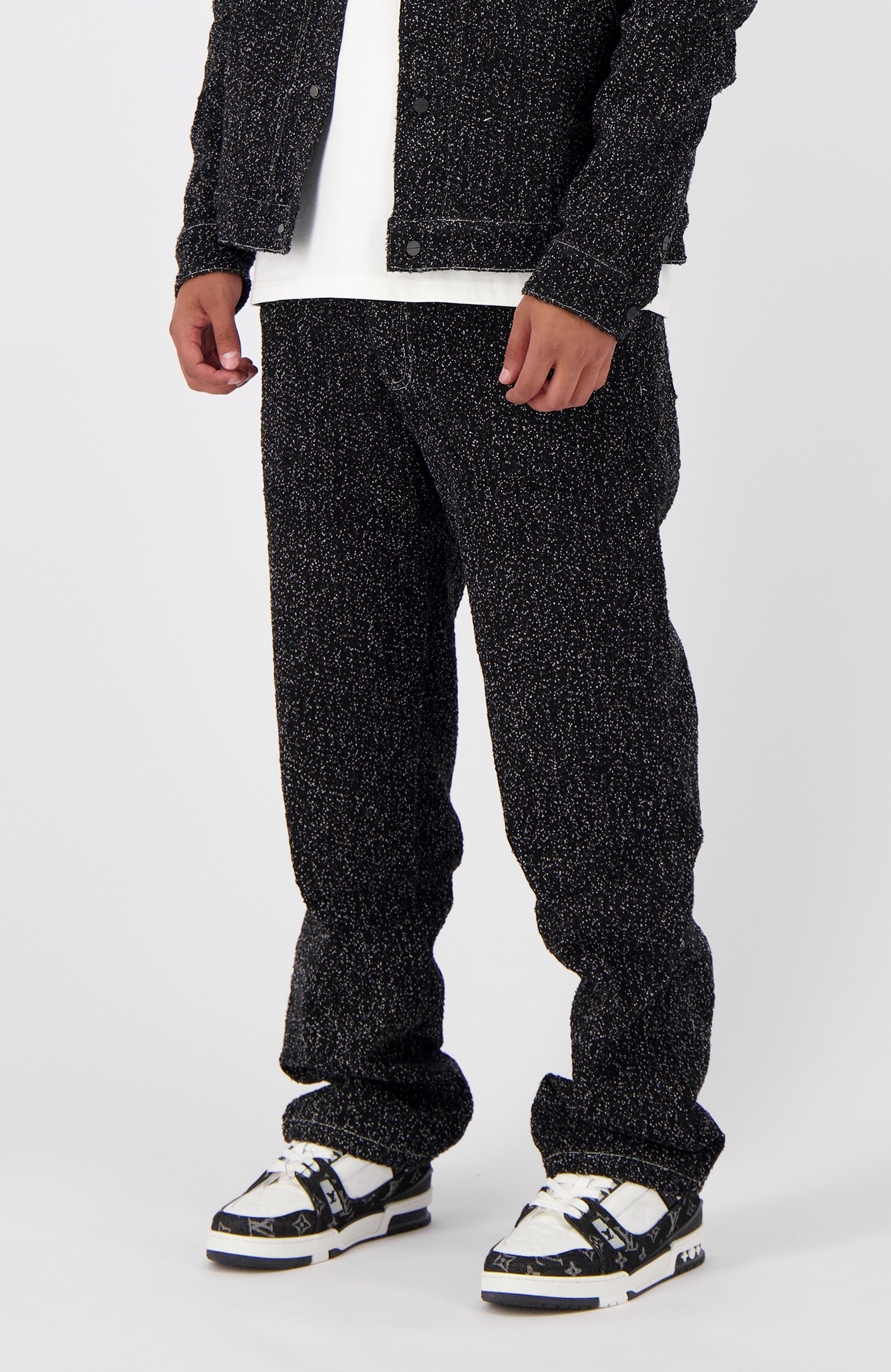 PANTALÓN DENIM BOUCLE | Negro