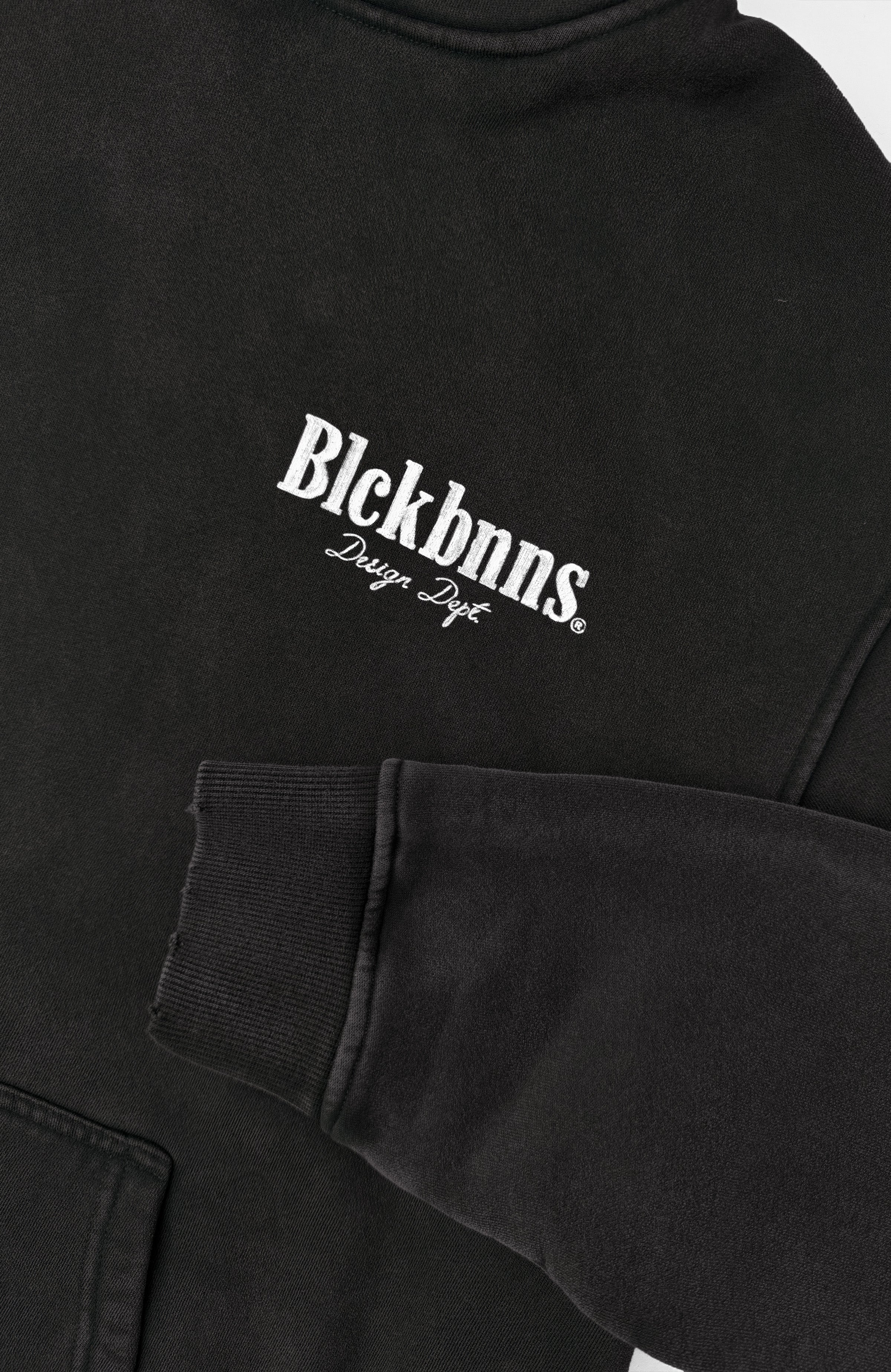 sudadera lavada con cepillo negro