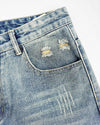 Pantalones cortos de mezclilla DISTRESSED Azul claro