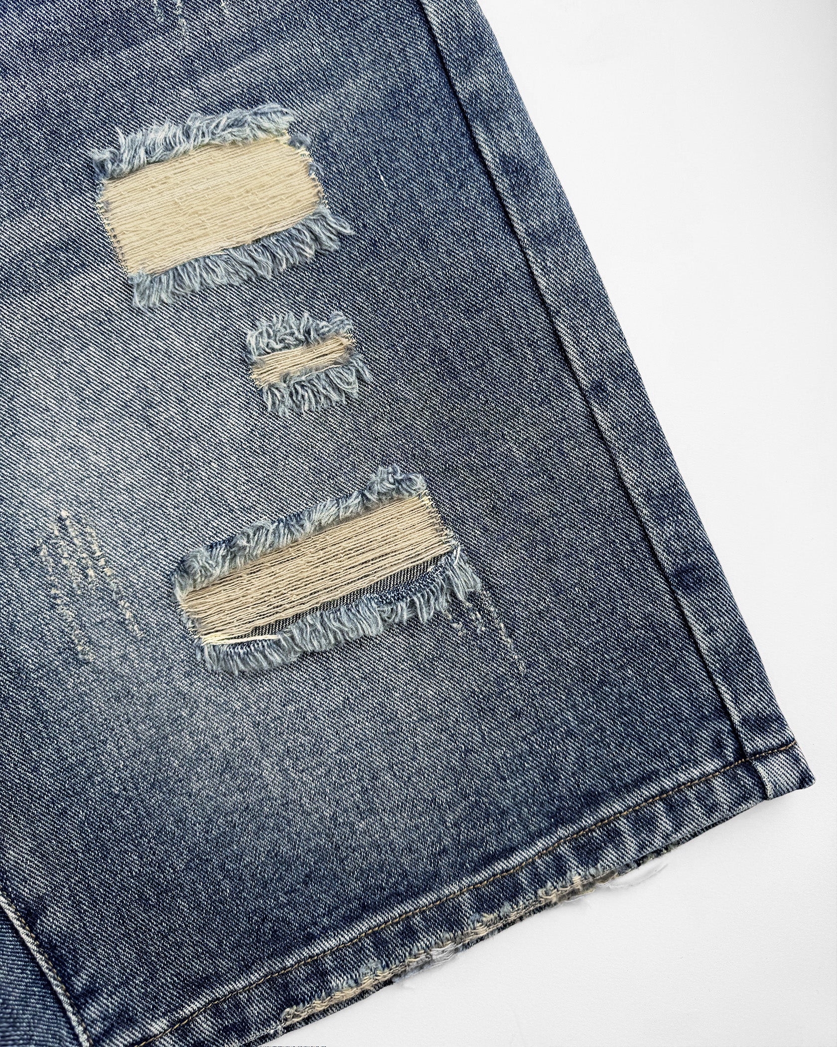 CULOTE DENIM DISTRESSED | Azul