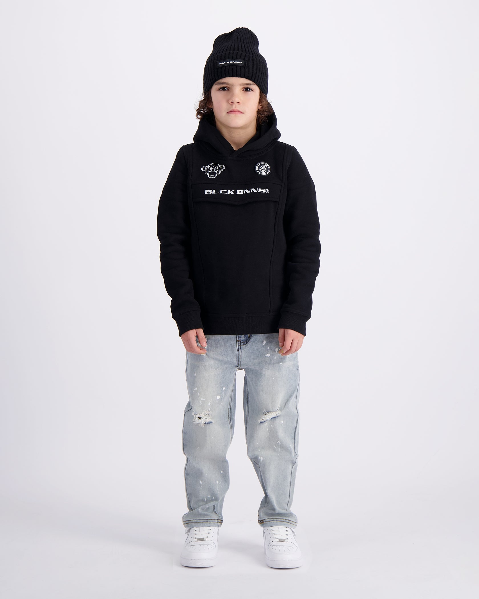 SUDADERA CON CAPUCHA PARA NIÑOS | Negro