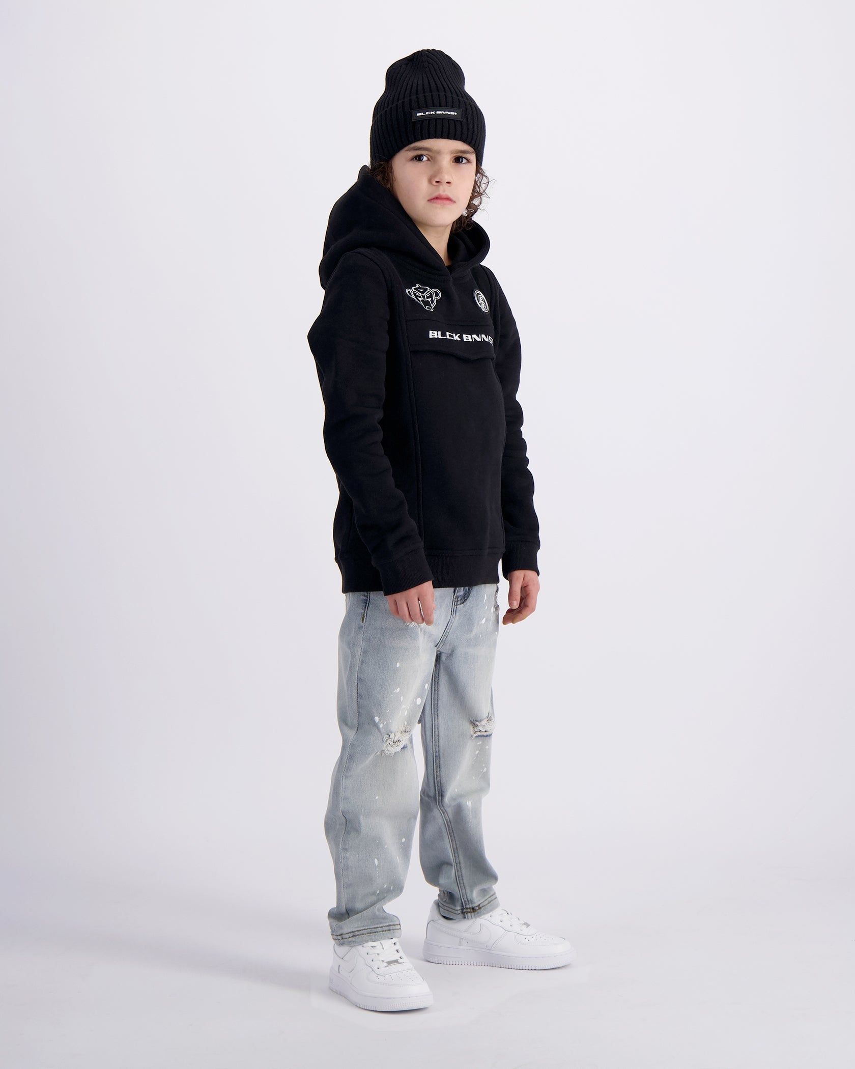 SUDADERA CON CAPUCHA PARA NIÑOS | Negro