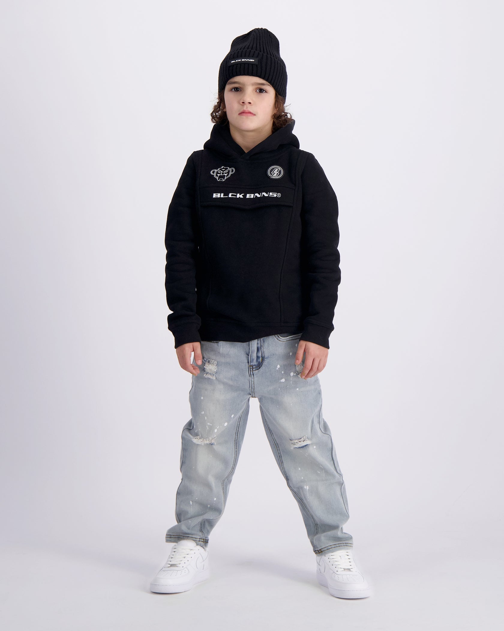 SUDADERA CON CAPUCHA PARA NIÑOS | Negro
