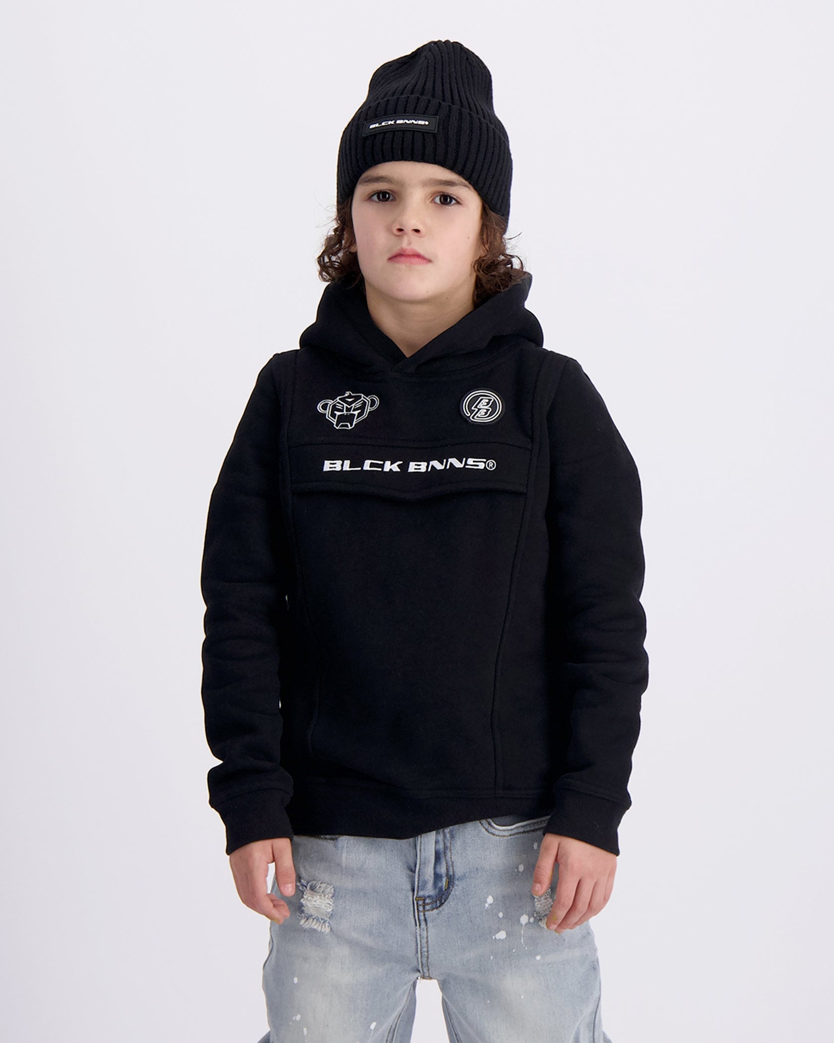 SUDADERA CON CAPUCHA PARA NIÑOS | Negro
