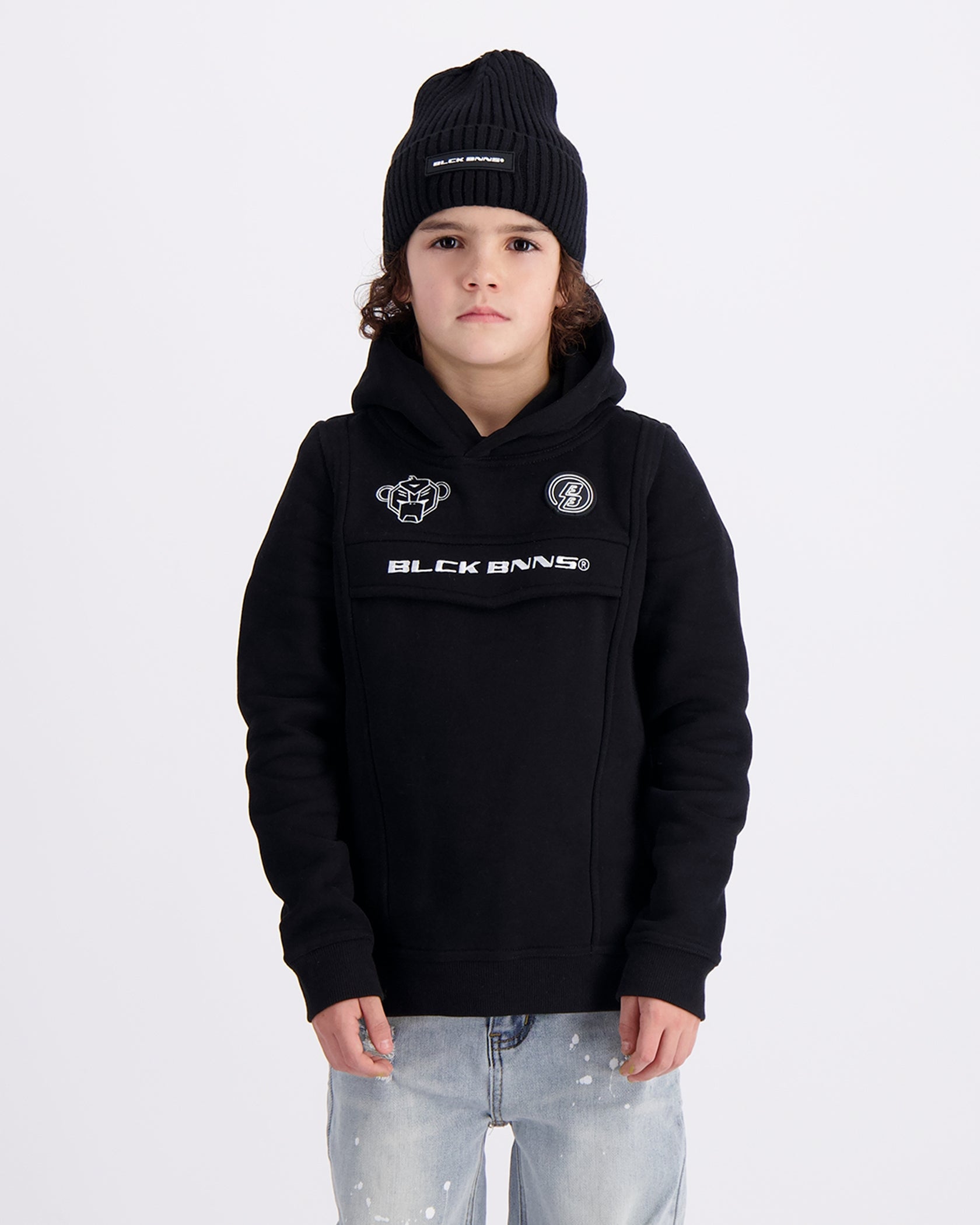 SUDADERA CON CAPUCHA PARA NIÑOS | Negro