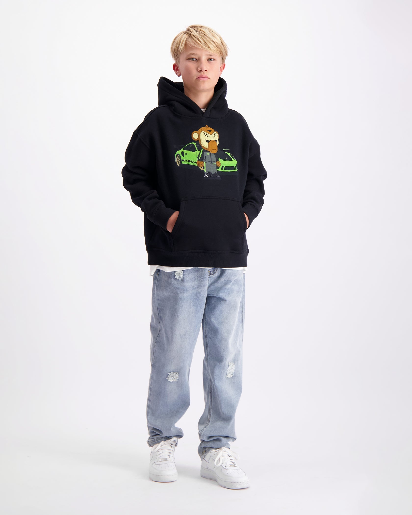 KIDS BB3 RS HOODIE | Negro