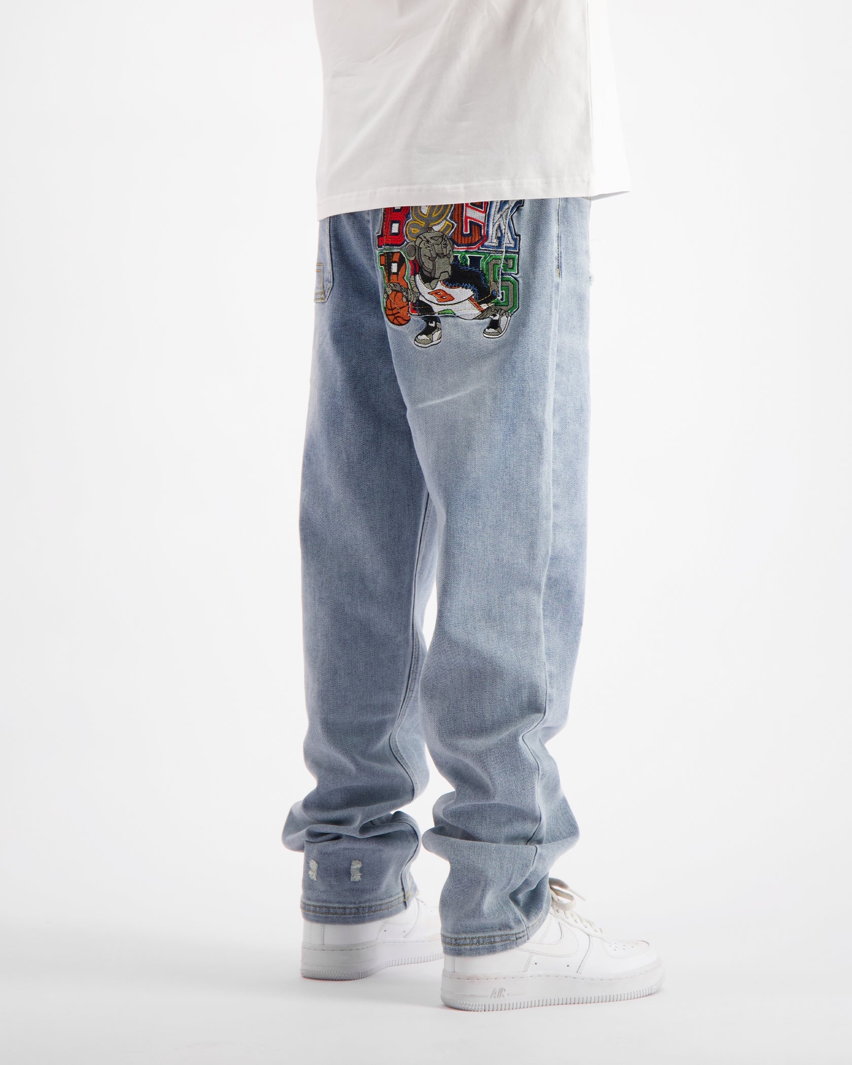 KIDS DRIBBLE STRAIGHT FIT DENIM | Azul claro