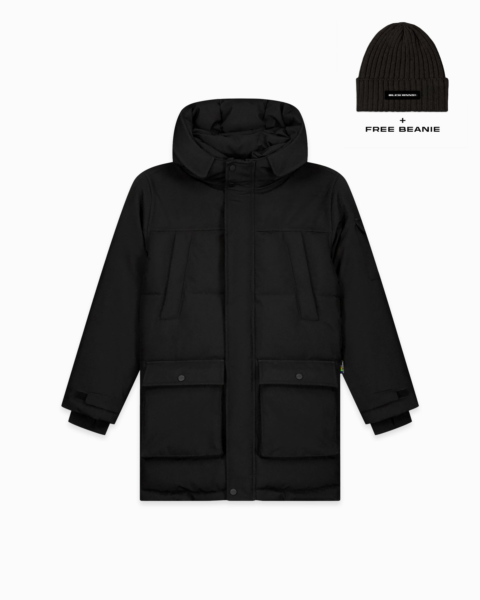 CHAQUETA PARKA DE PLATE PARA NIÑOS NEGRA