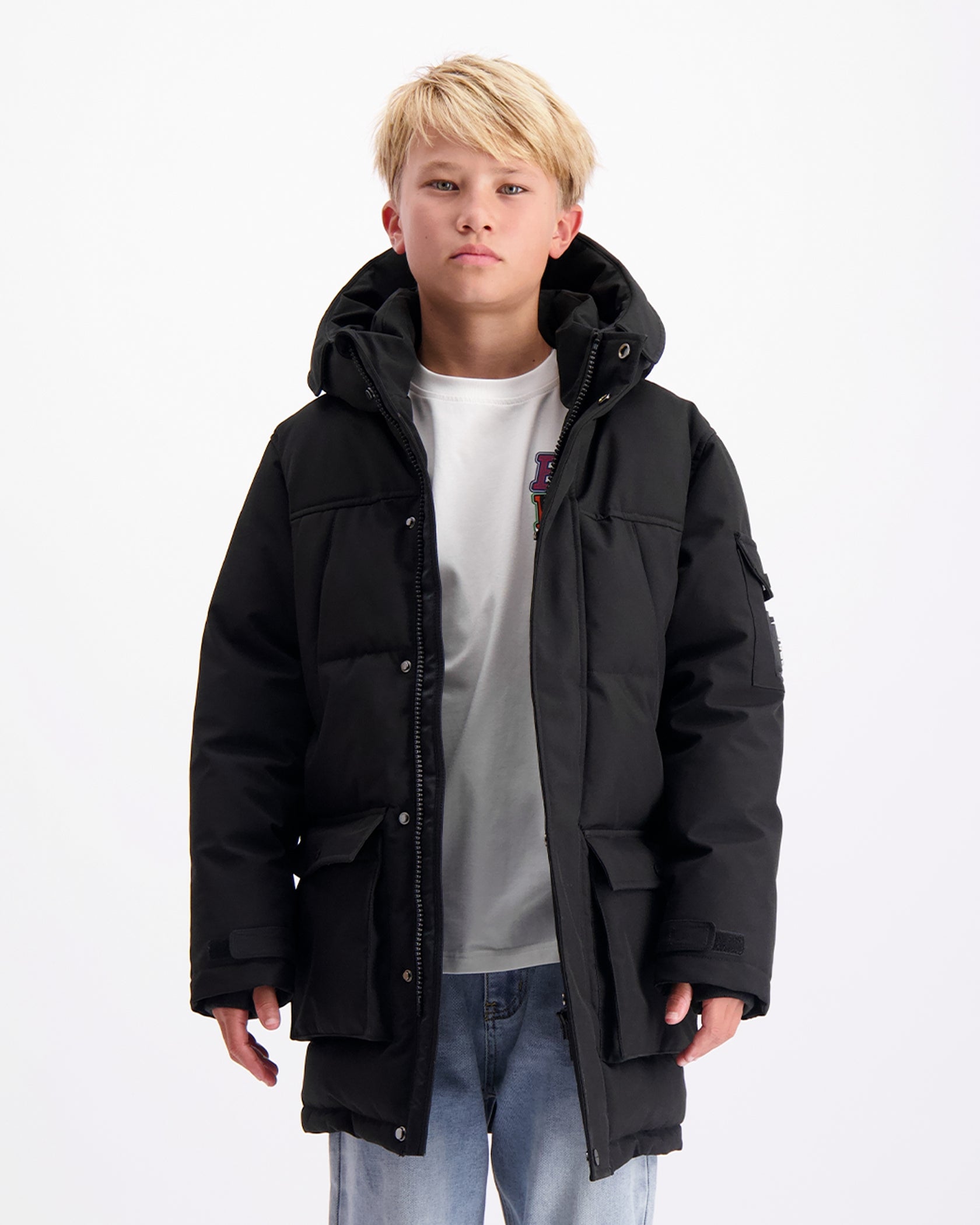 CHAQUETA KIDS PLATE PARKA | Negro