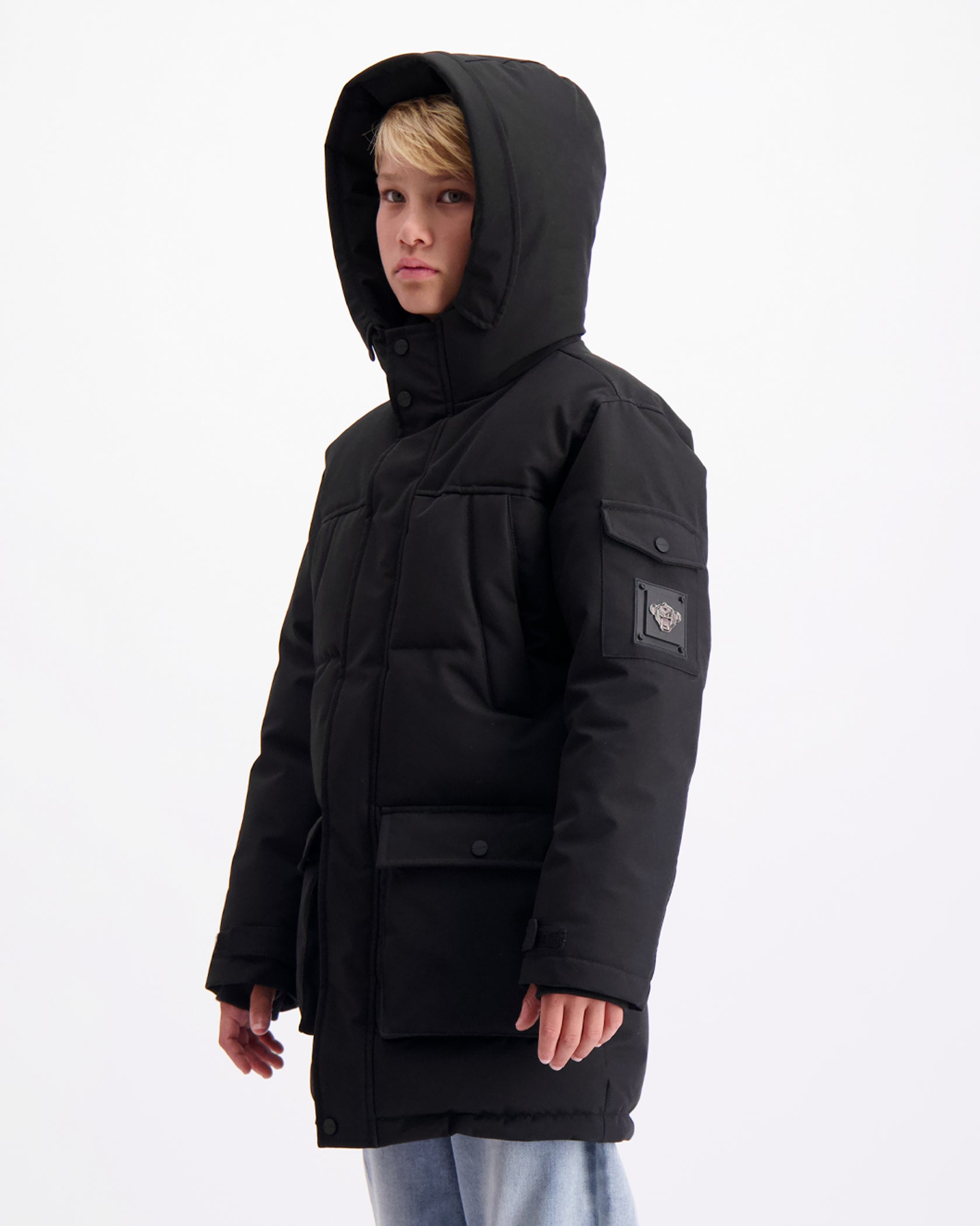 CHAQUETA KIDS PLATE PARKA | Negro
