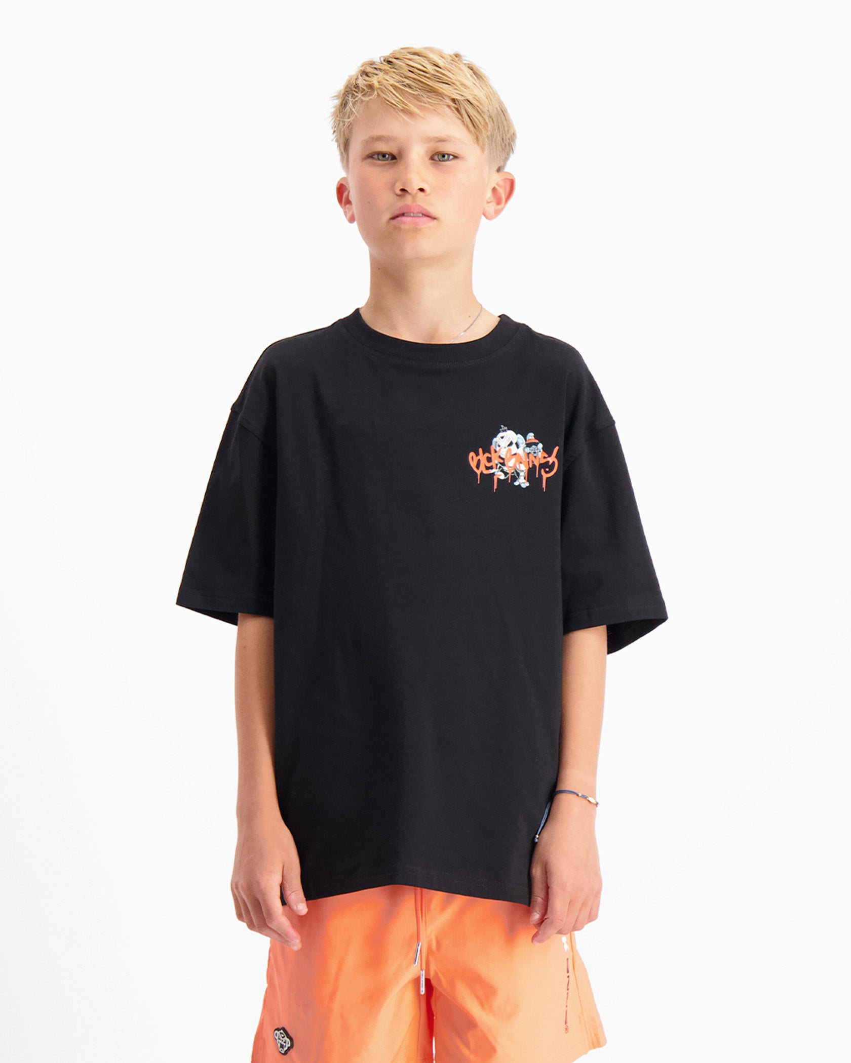 CAMISETA ROCIADA NIÑOS | Negro