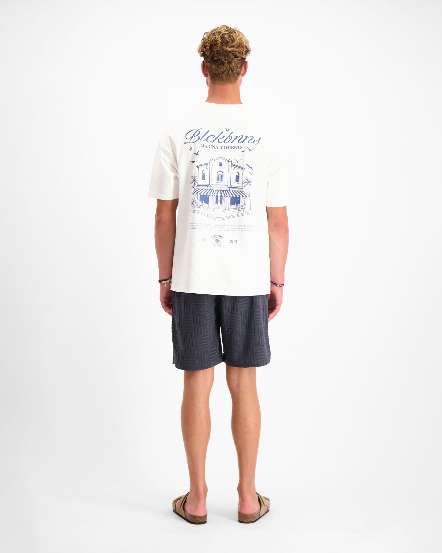 CAMISETA MARINA CLUB | Blanco hueso