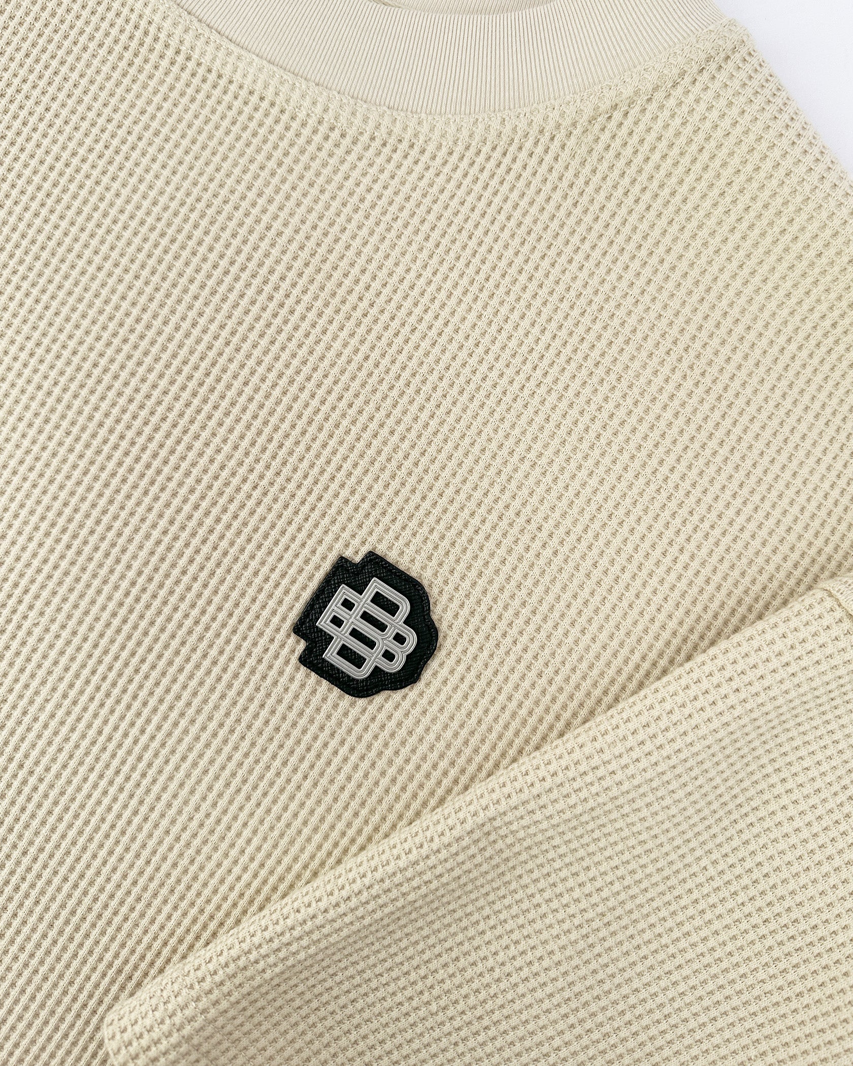 CAMISETA MONOGRAM WAFFLE | Beige