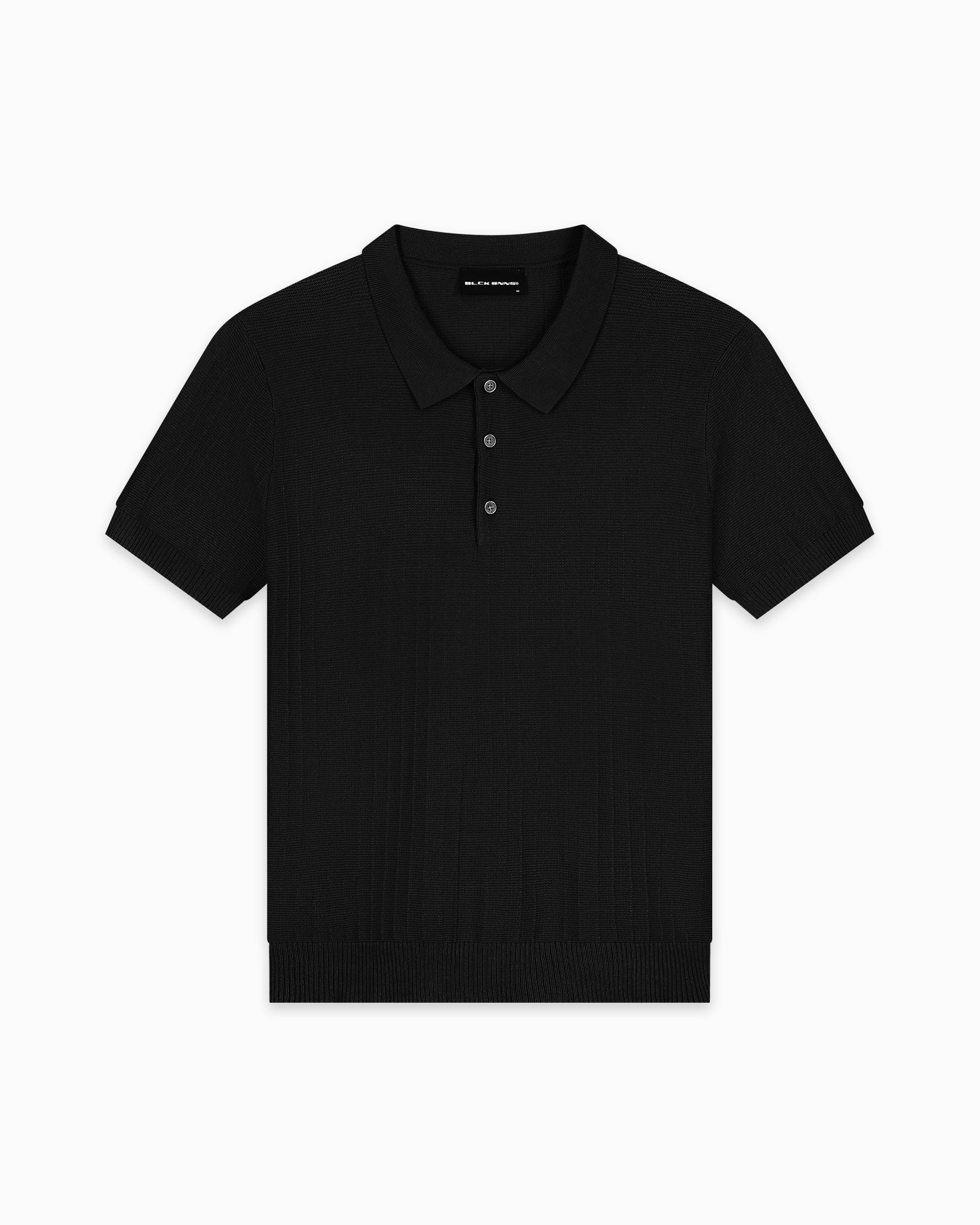 POLO DE PUNTO CON BANDAS | Negro