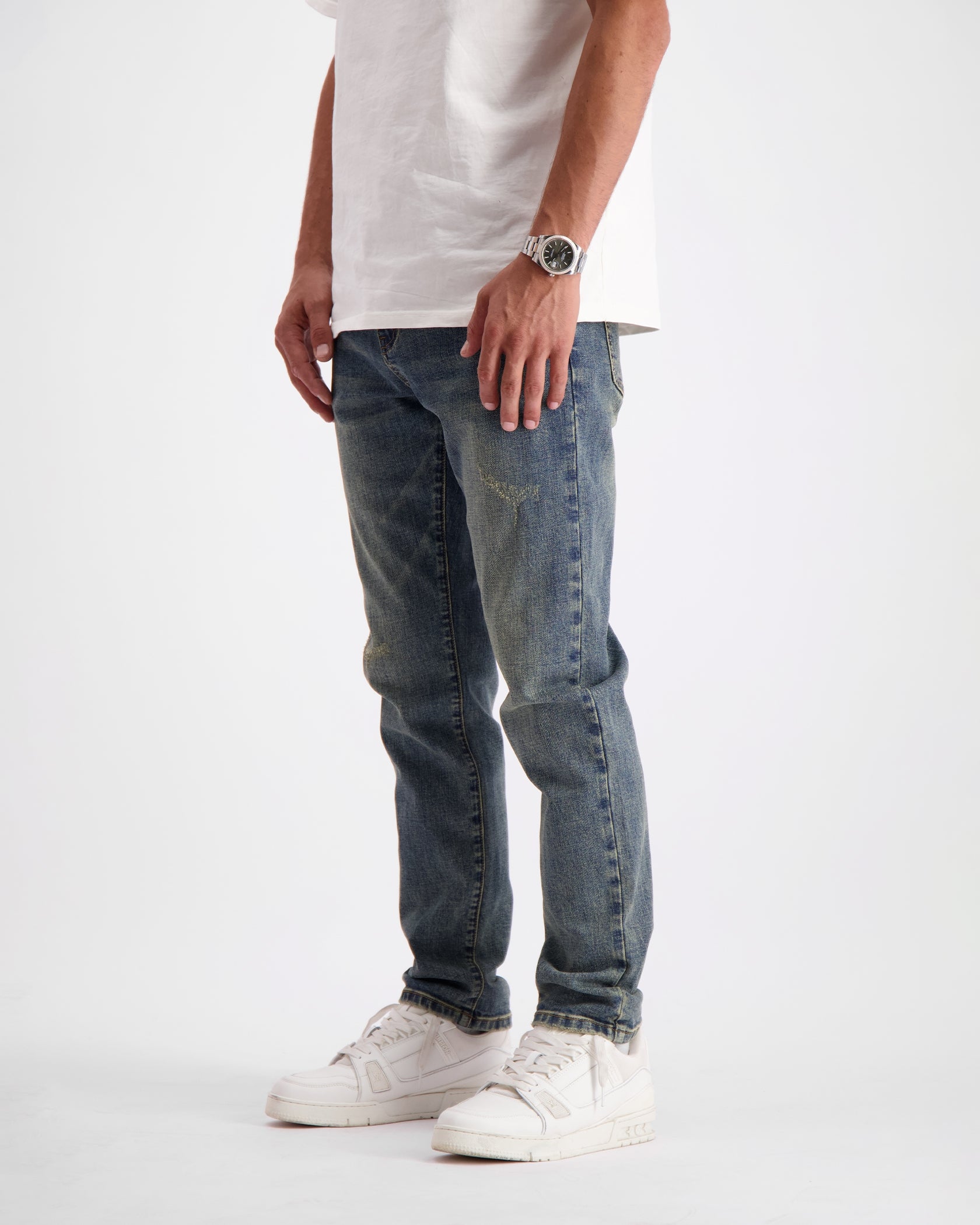 DENIM SLIM DE BORDE SUAVE | Azul
