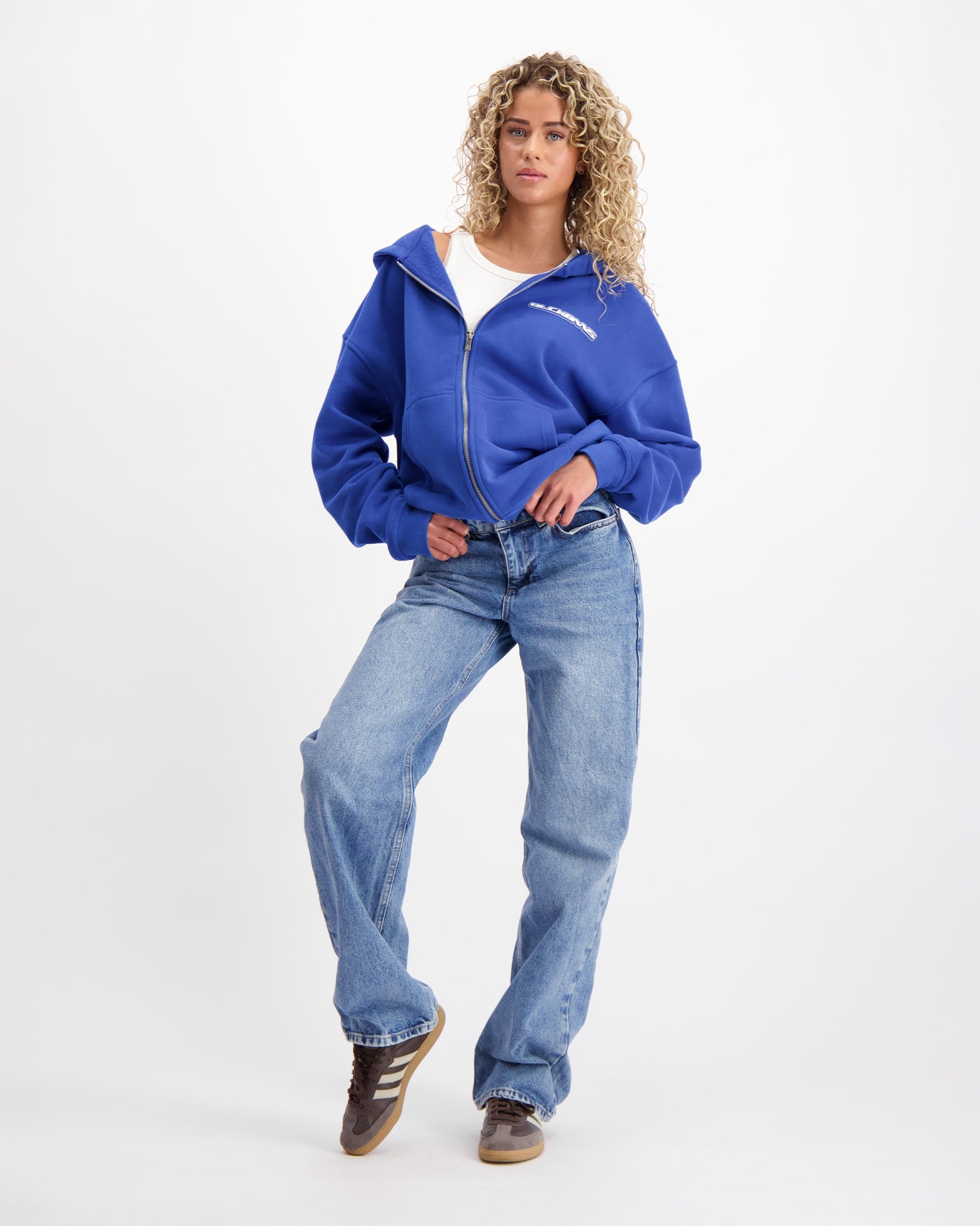 SUDADERA TTD ZIP | Azul