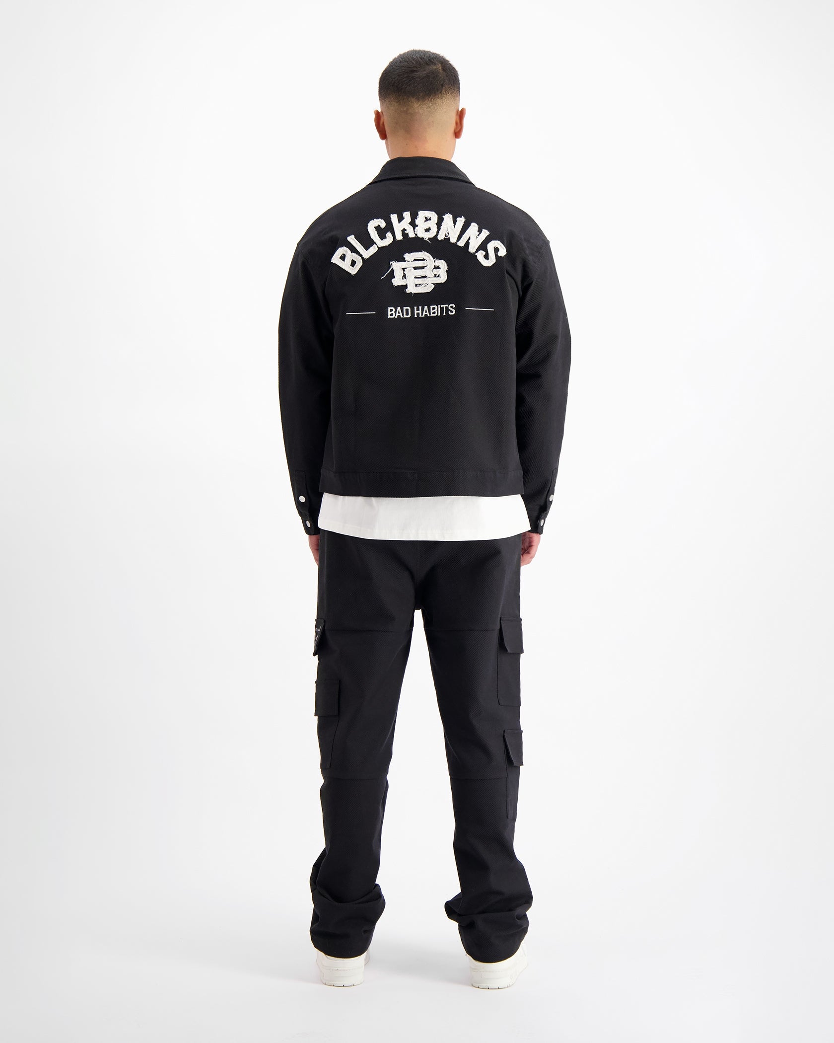 CHAQUETA TWILL RIPPED | Negro