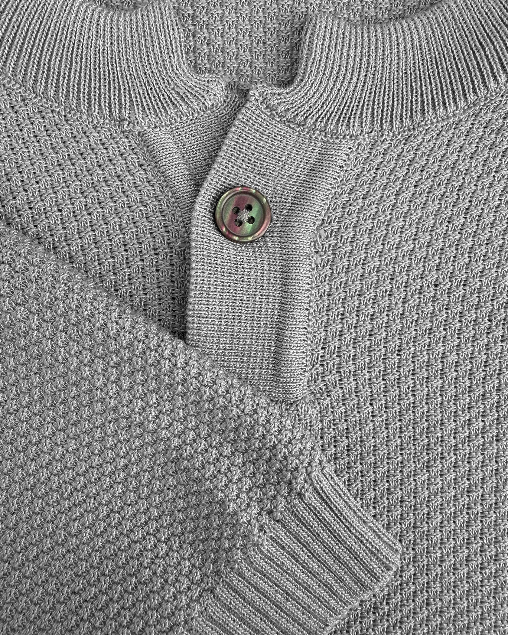 WAFLE KNIT HENLEY | gris
