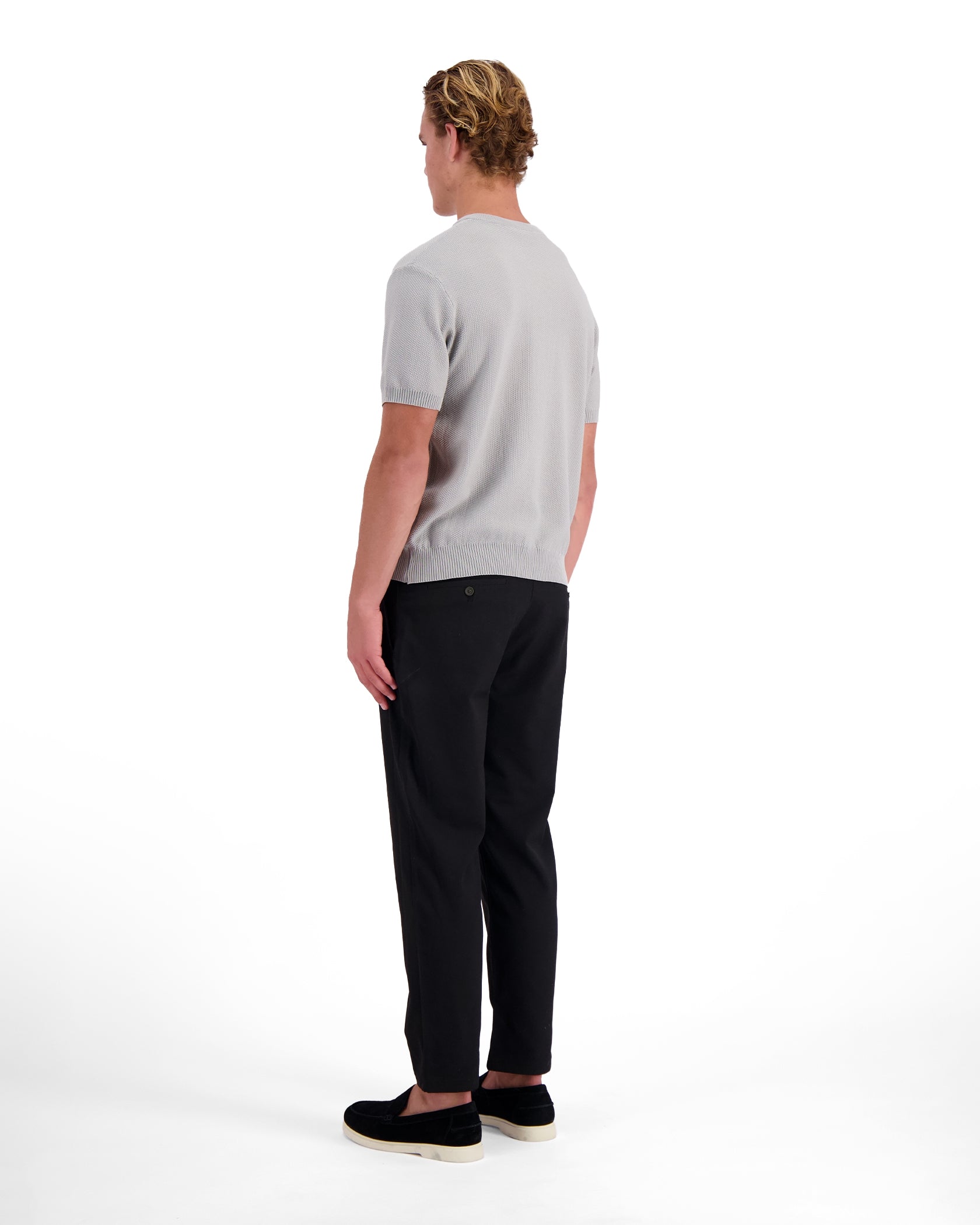 WAFLE KNIT HENLEY | gris